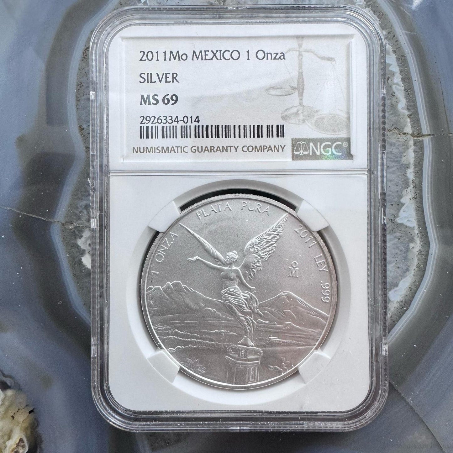 2011 Mexico Lebertad One Ounce .999 Fine Silver NGC MS69 #014 Beauty