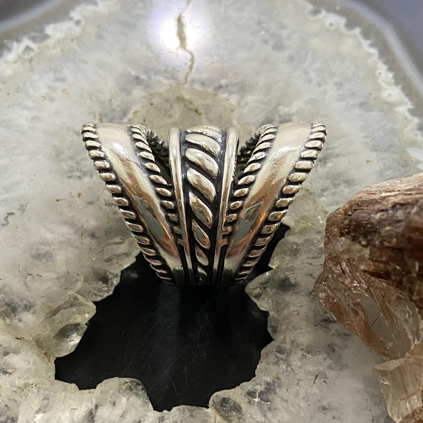 Carolyn Pollack Vintage Sterling Silver Decorated Ropes & Bands Ring For Women