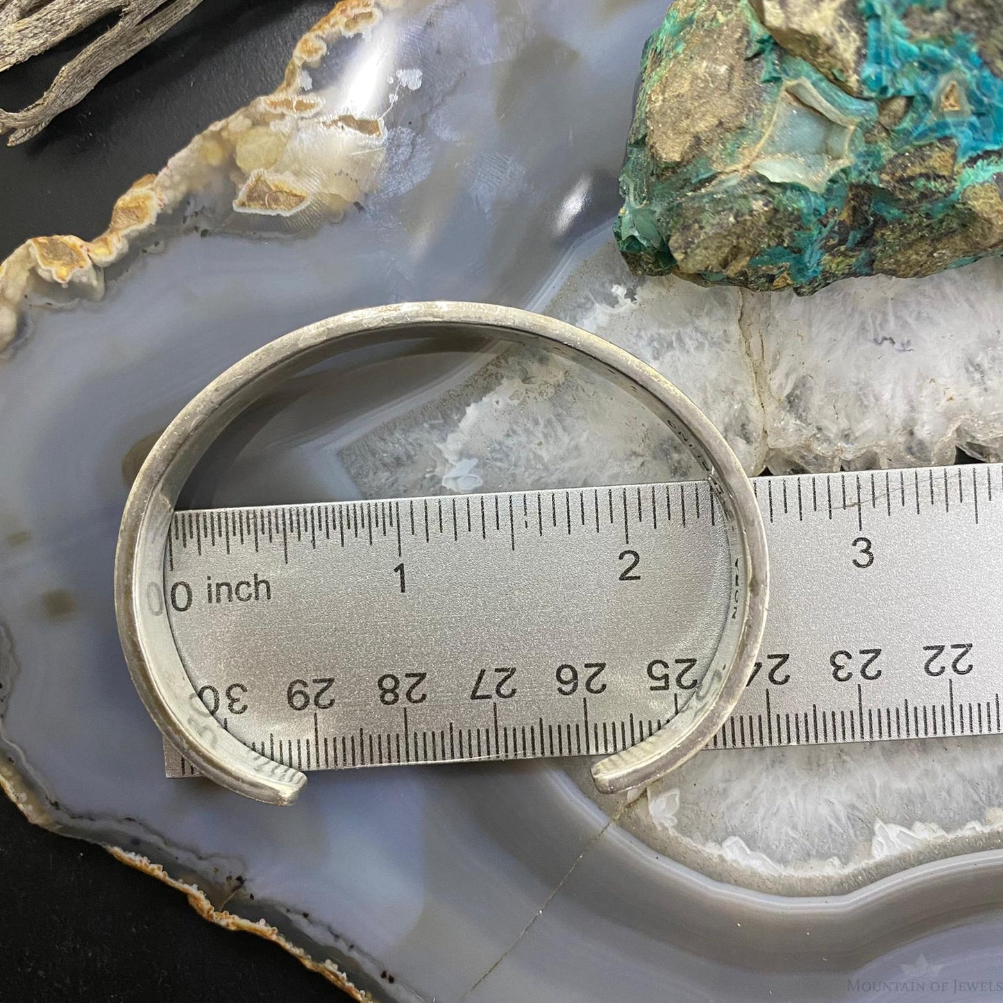 Nora Tahe Vintage Native American Sterling Silver Stamped Bracelet