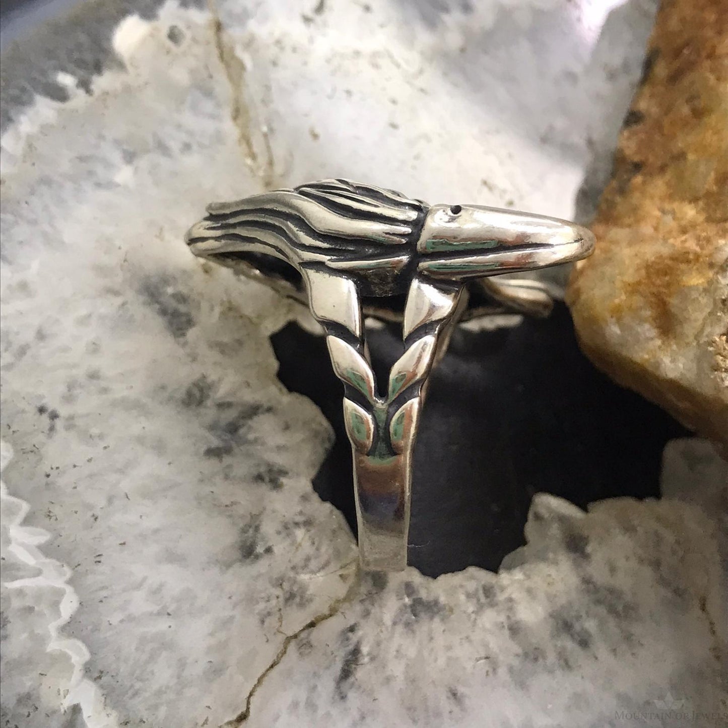 Carolyn Pollack Sterling Silver Eagle Head Ring Size 12 For Men