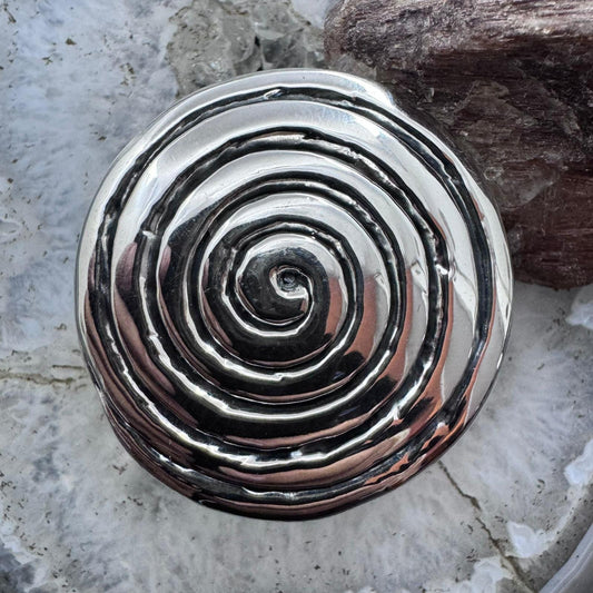 Sterling Silver Electroform Spiral Fashion Ring For Women, Taxco Mexico