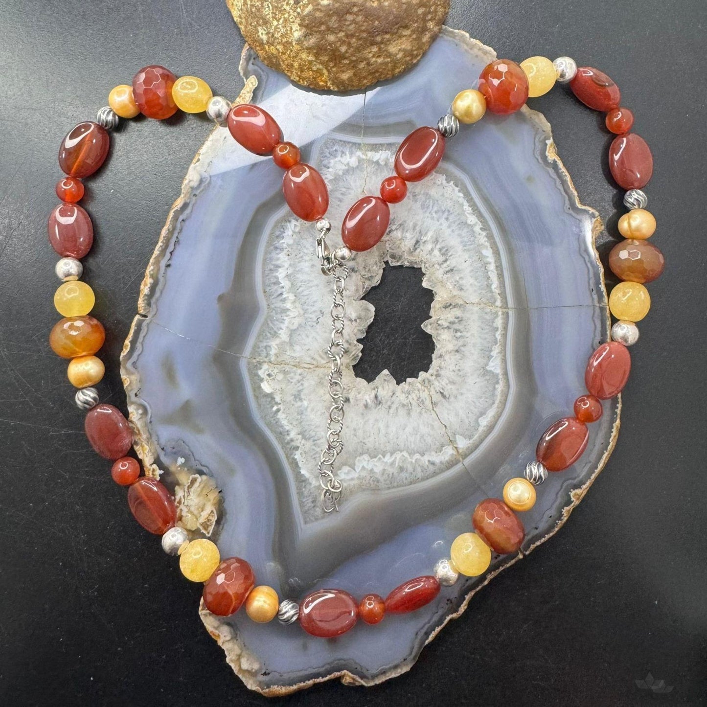 Carolyn Pollack Sterling Silver Adjustable Multi Gemstone Beaded Necklace For Women