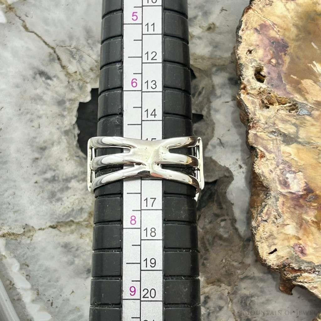 Sterling Silver Southwestern Style Oval Charoite Decorated Ring Size 7 For Women