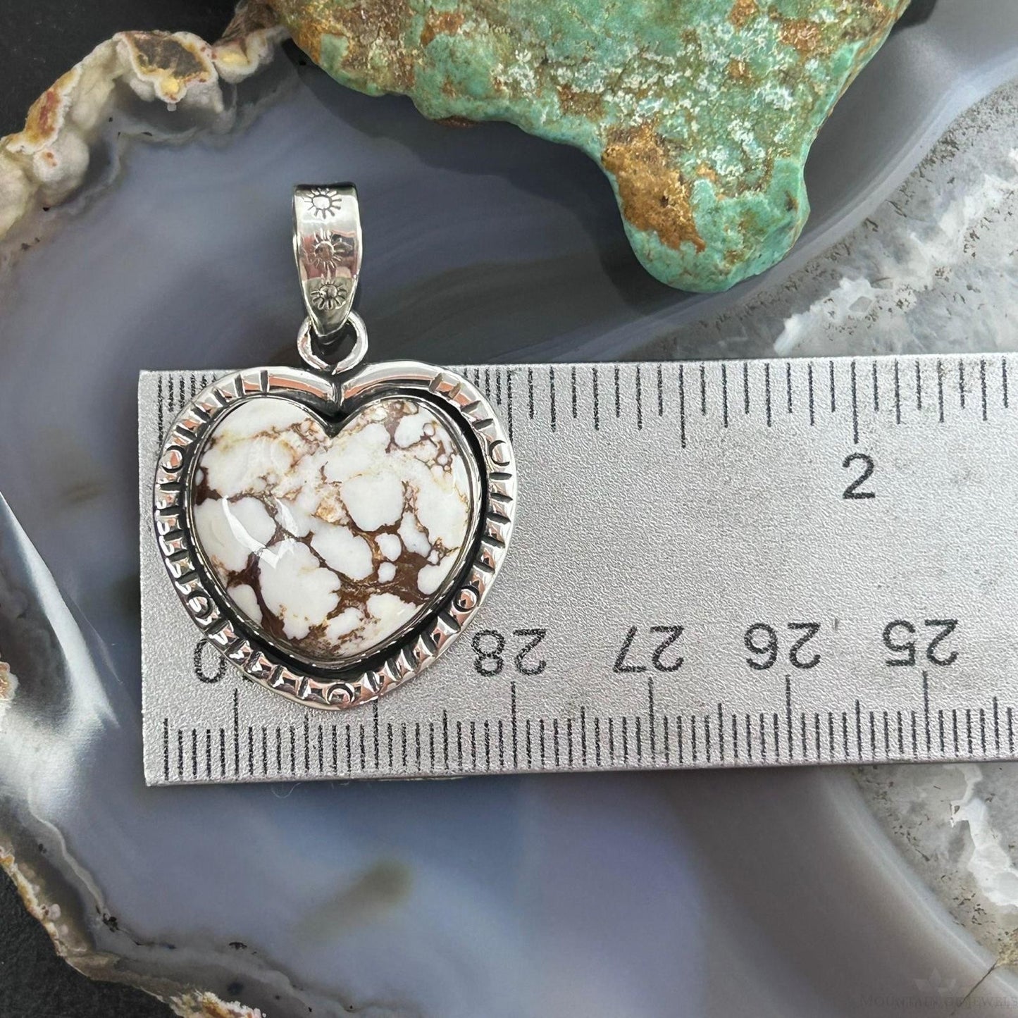 Sterling Silver Southwestern Style Wild Horse Decorated Heart Pendant For Women