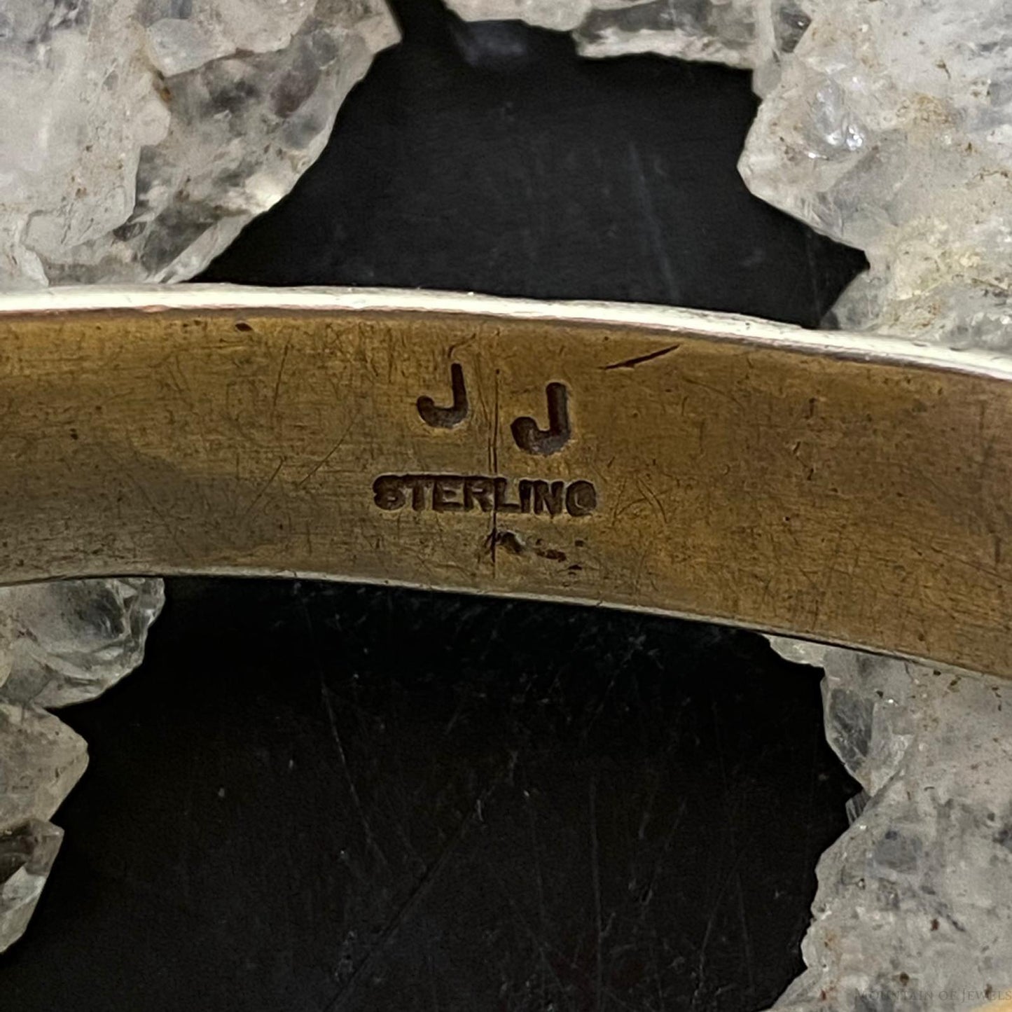 Vintage Signed Native American Sterling Silver Stamped Carinated Bracelet #1