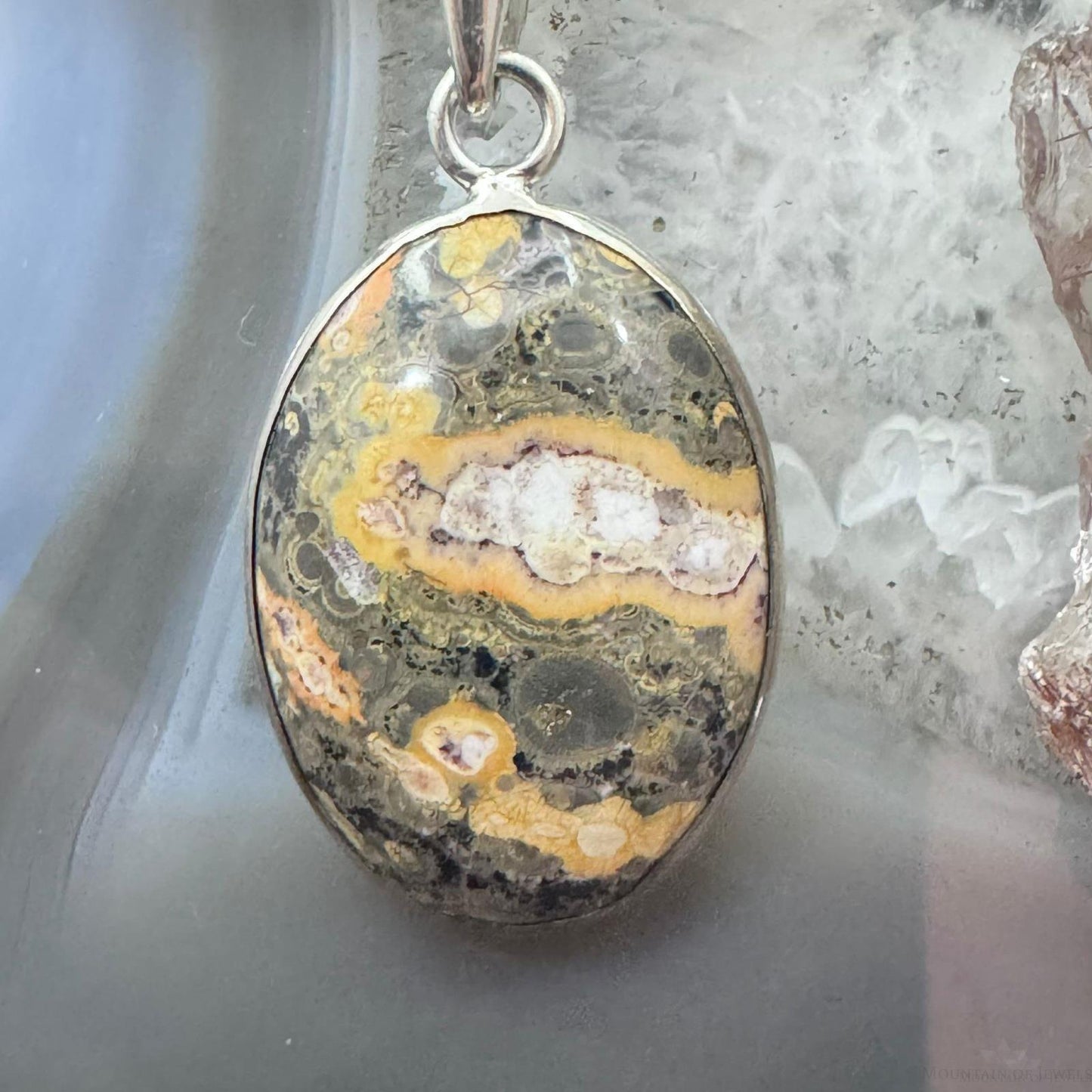 Carolyn Pollack Vintage Sterling Silver Oval Jasper Enhancer Pendant For Women #1