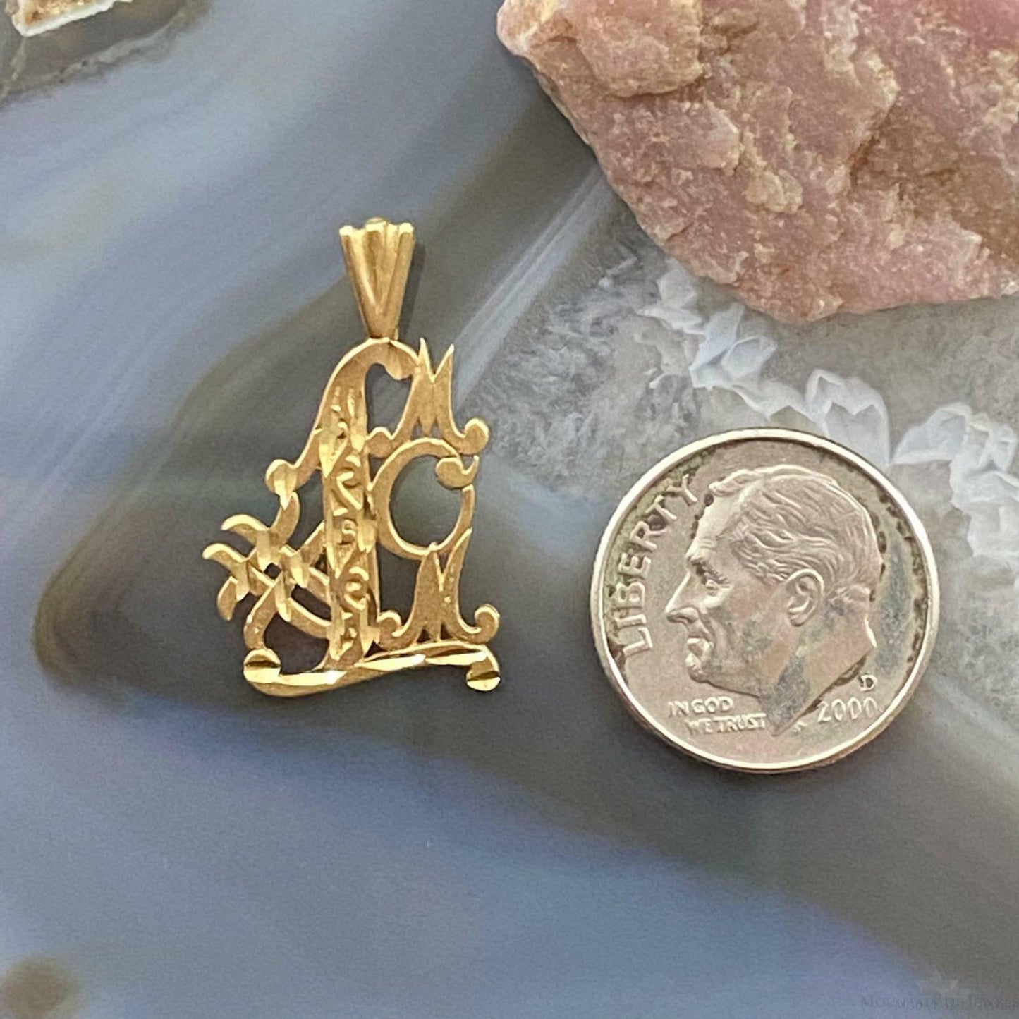 14K Yellow Gold "#1 Mom" Charm For Women