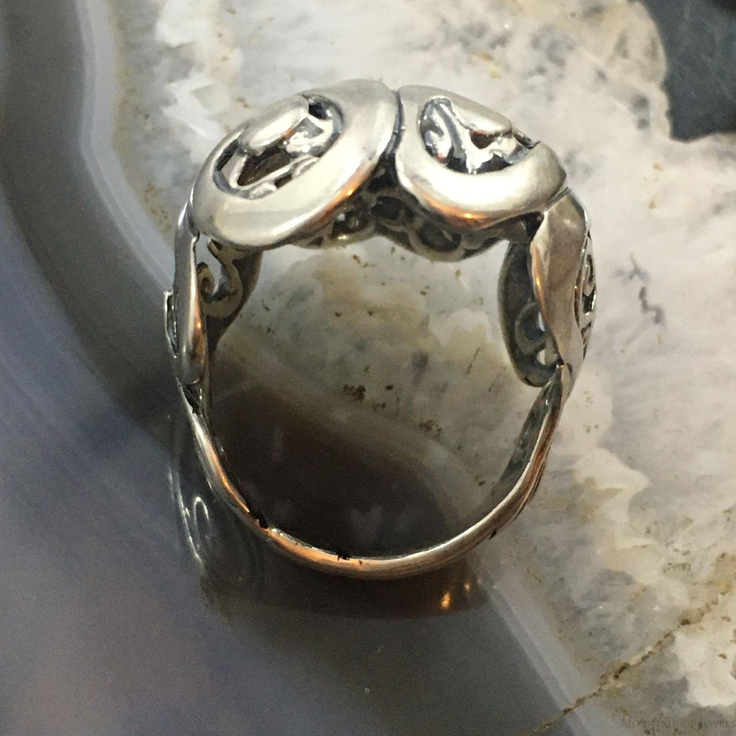 Carolyn Pollack Southwestern Style Sterling Silver Decorated Ring For Women