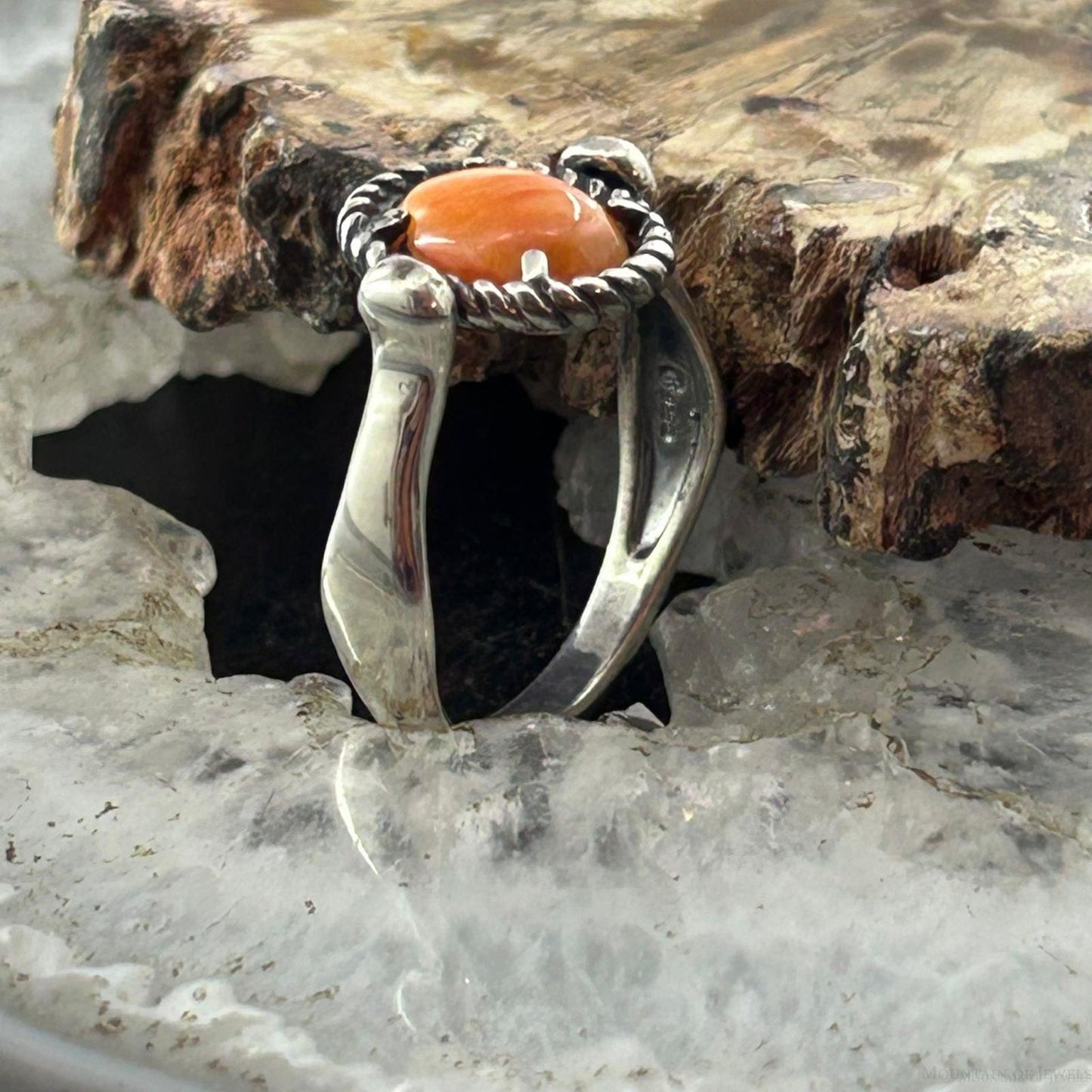 Carolyn Pollack Sterling Silver Oval Spiny Oyster Reversible Ring For Women