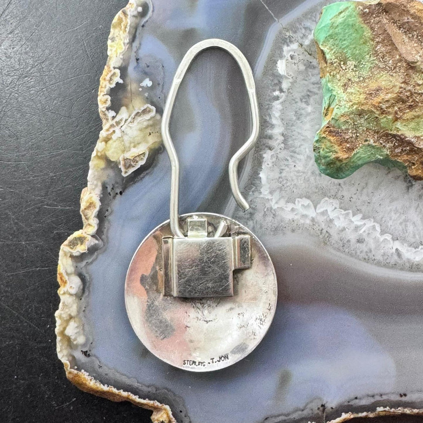 Vintage Tillie Jon Native American Sterling Silver Overlay Rez Life Keyring