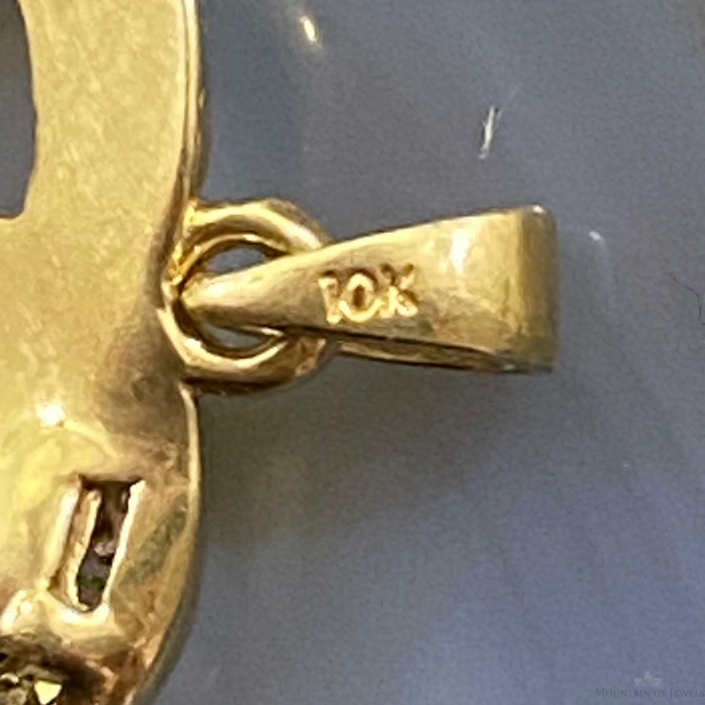 10K Yellow Gold Heart Shape With Diamonds Charm For Women