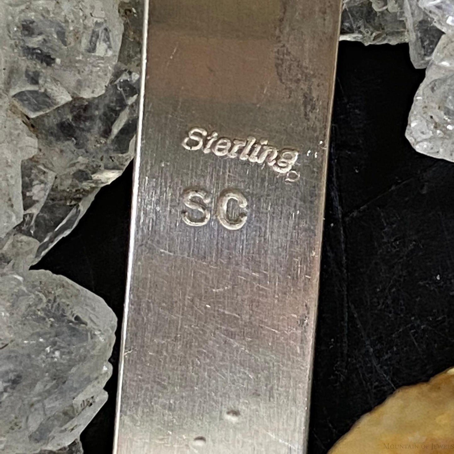 Signed Vintage Native American Sterling Silver Pueblo Life Storyteller Bracelet