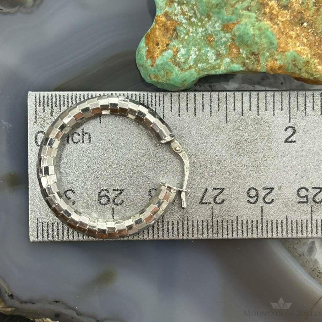 Sterling Silver Fashion Disco Ball Hoop Earrings For Women