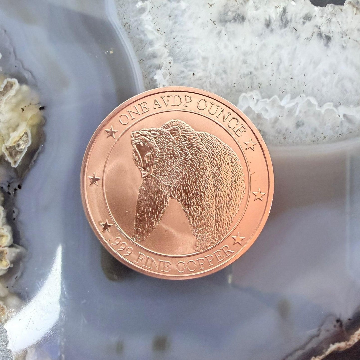 New Tube of 20 One AVDP Ounce .999 Fine Copper Raging Bull & a Bear Rounds Mint
