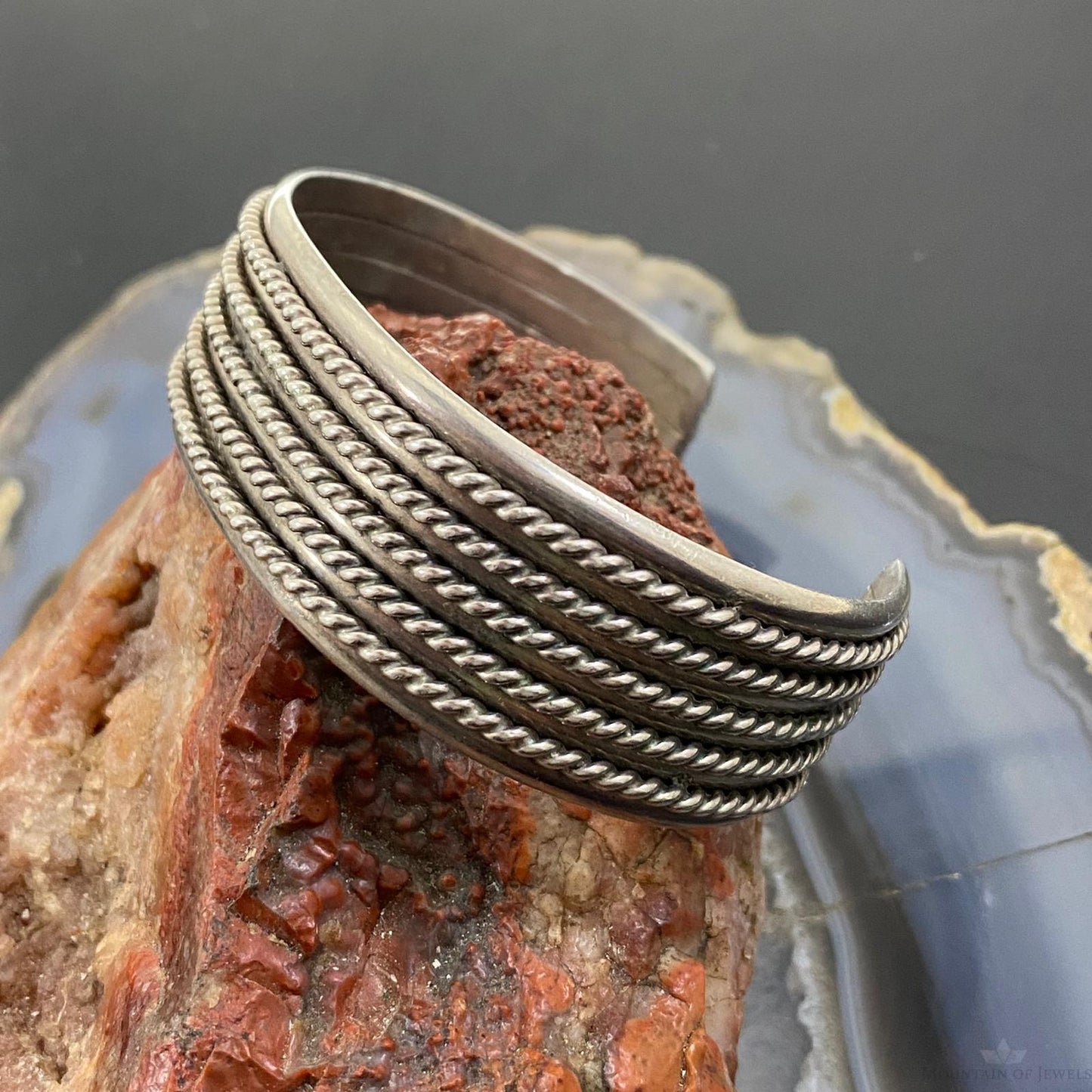 Johnny Frank Vintage Native American Sterling Silver Coil Stackable Bracelet