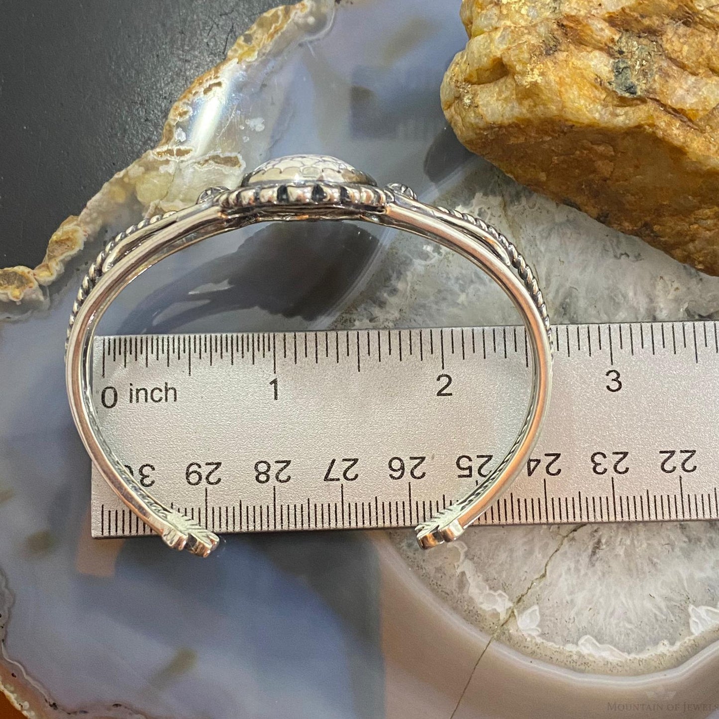 Carolyn Pollack Sterling Silver Large Oval Howlite Decorated Bracelet For Women