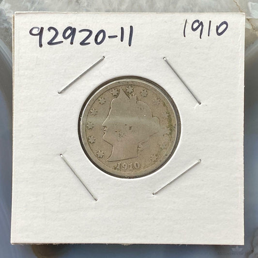 1910 US 5 Cents Liberty Head Nickel Antique Collectible Coin #92920-11