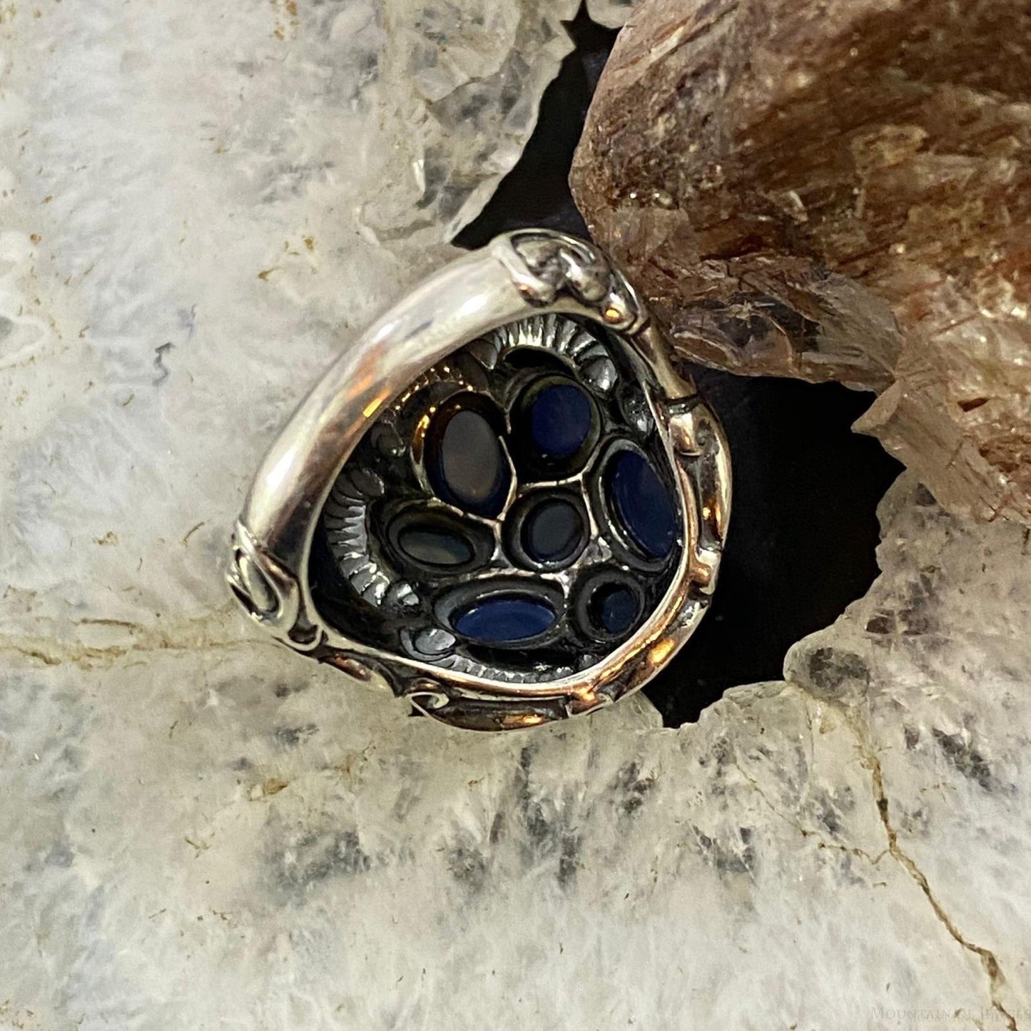 Carolyn Pollack Sterling Silver 7 Tanzanite Decorated Cluster Ring For Women