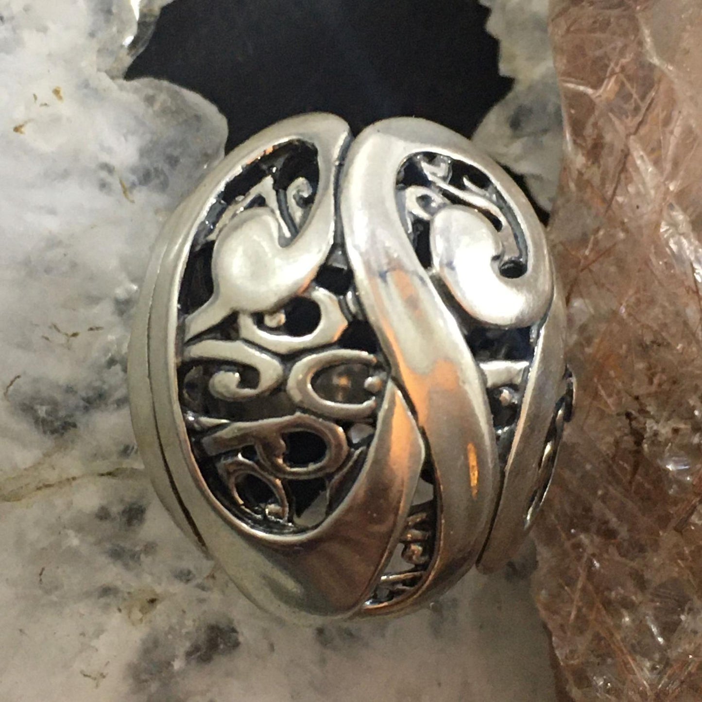Carolyn Pollack Southwestern Style Sterling Silver Decorated Ring For Women