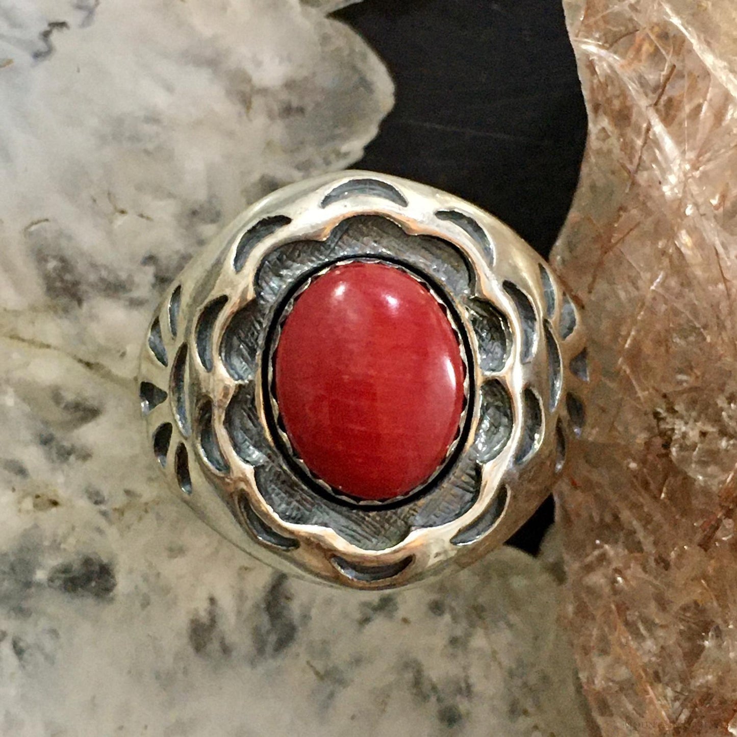Carolyn Pollack Southwestern Style Sterling Silver Red Jasper Shield Ring For Women