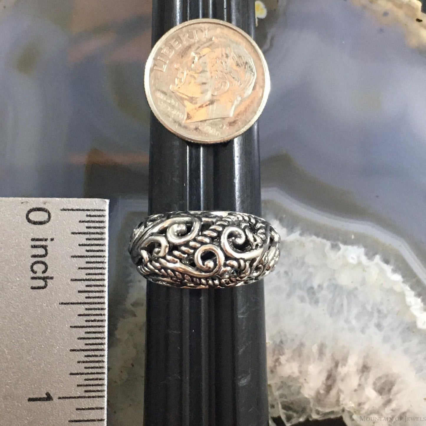 Carolyn Pollack Southwestern Style Sterling Silver Decorated Dome Ring For Women