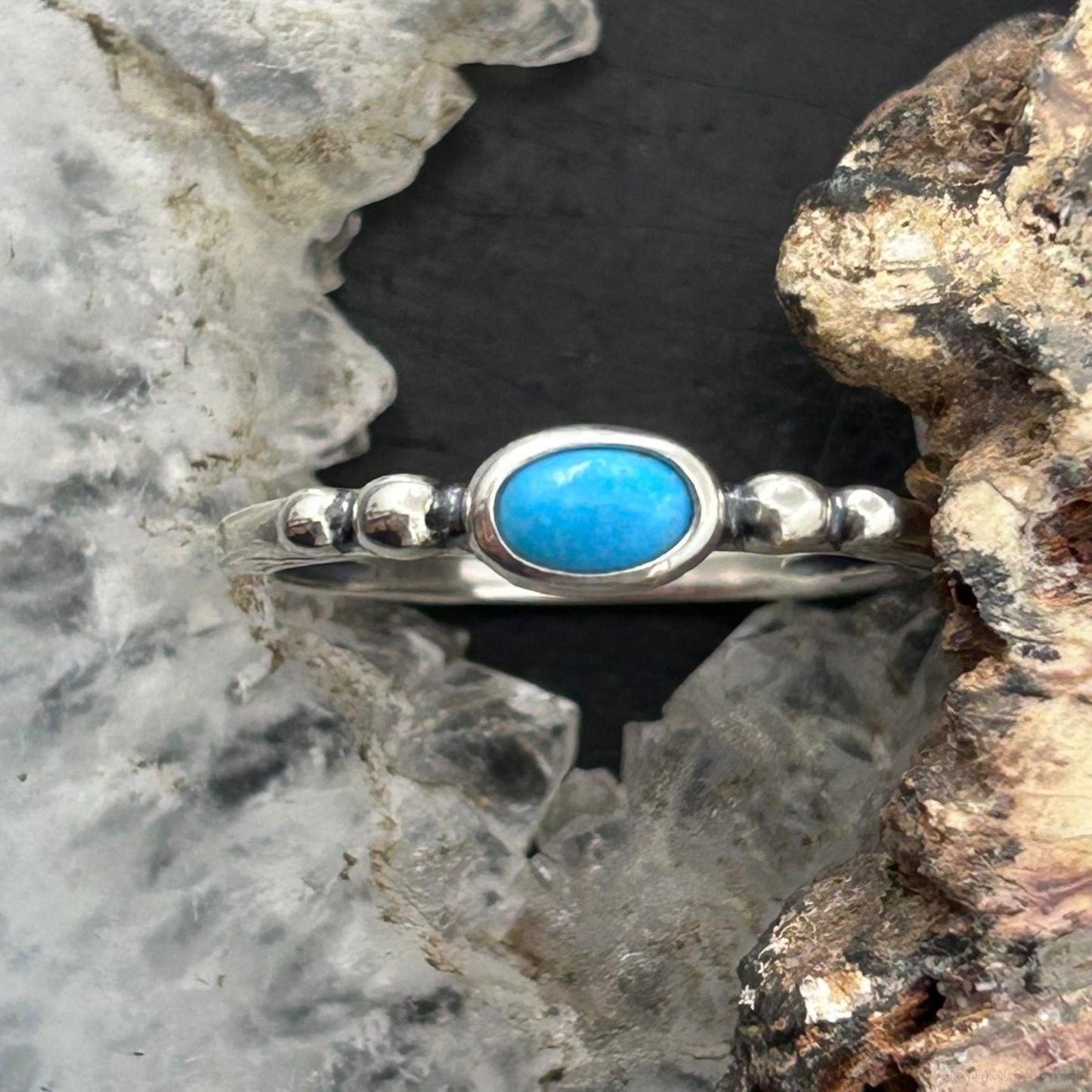 Carolyn Pollack Sterling Silver Oval Small Turquoise Ring For Women