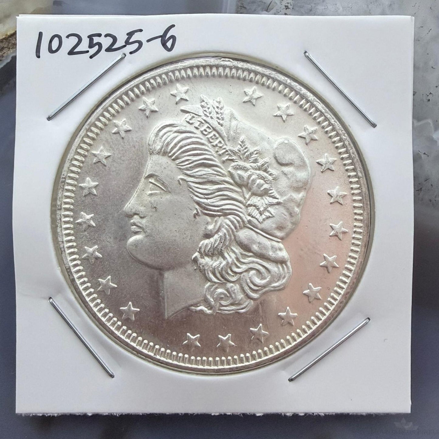 US One Troy Ounce .999 Fine Silver Round Morgan Design #102525-6HXPE