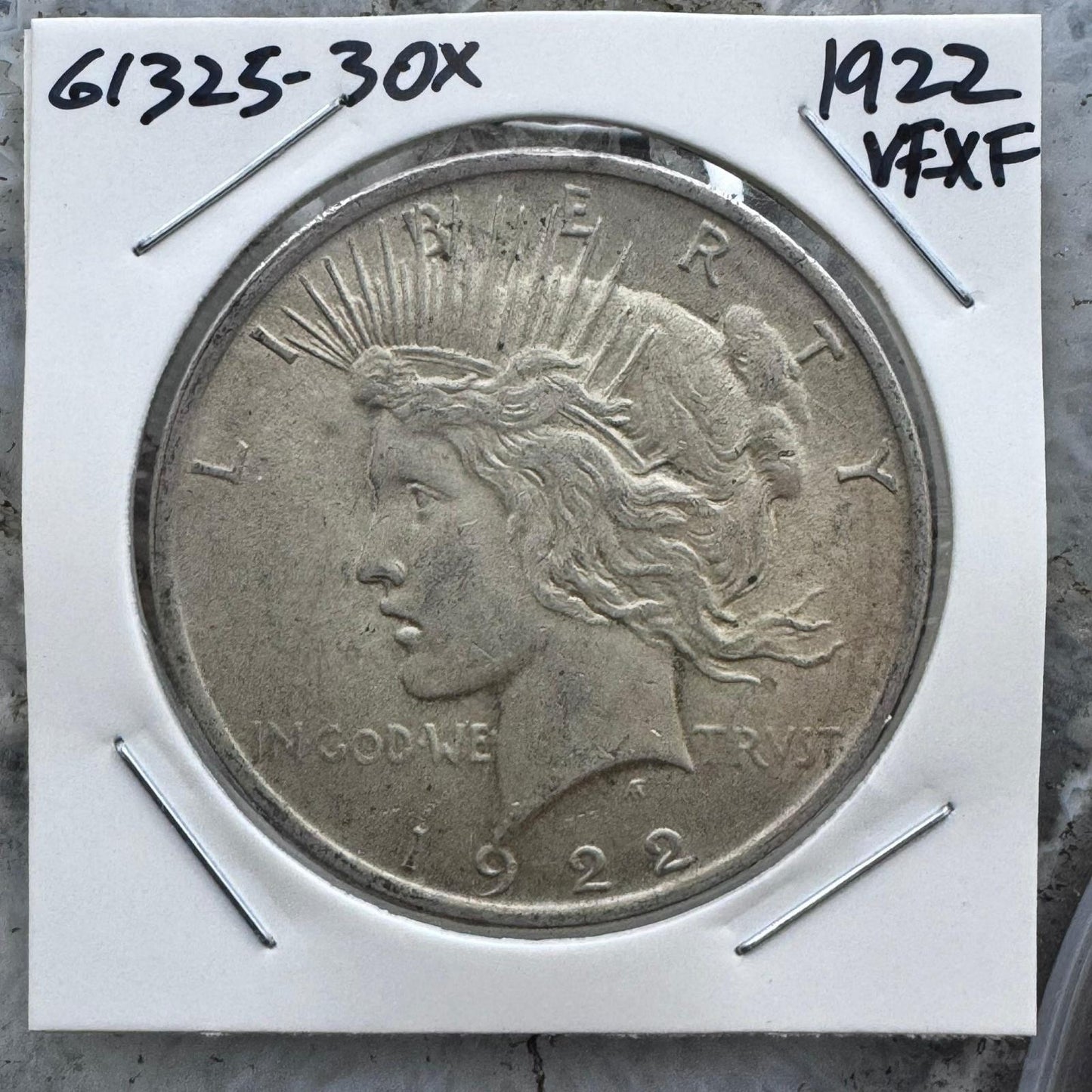 1922 US 90% Peace Silver Dollar VF-XF #61325-3OX