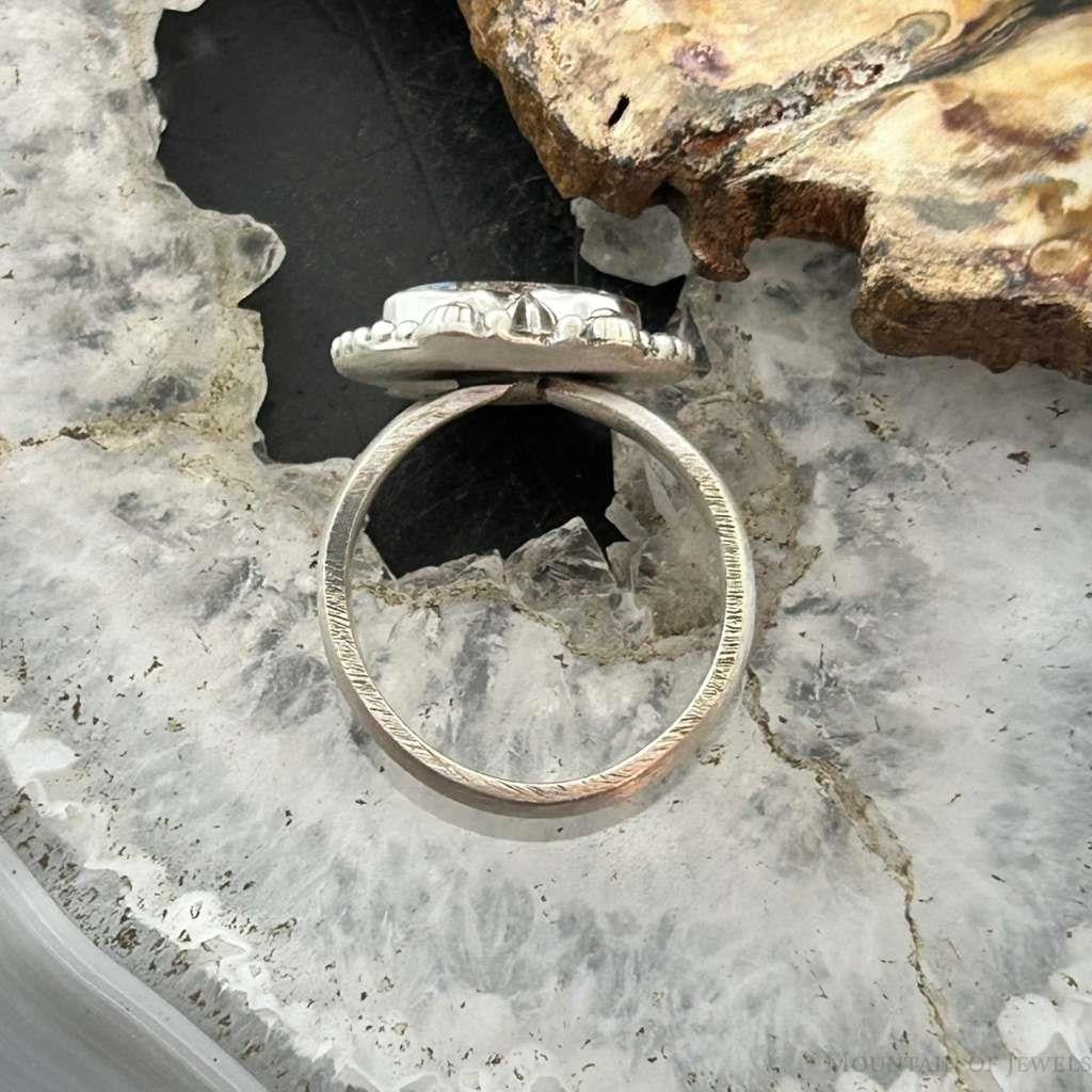Sterling Silver Southwestern Style Heart Golden Hill Turquoise Adjustable Ring For Women