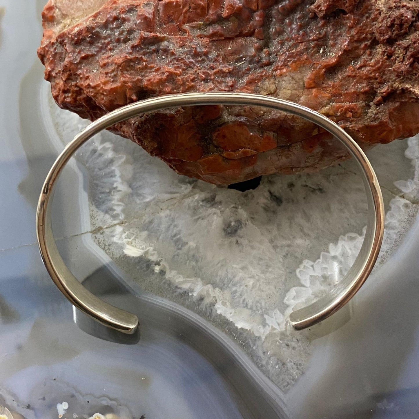 Bruce Morgan Native American Sterling Silver Stamped Slim Cuff For Women #1