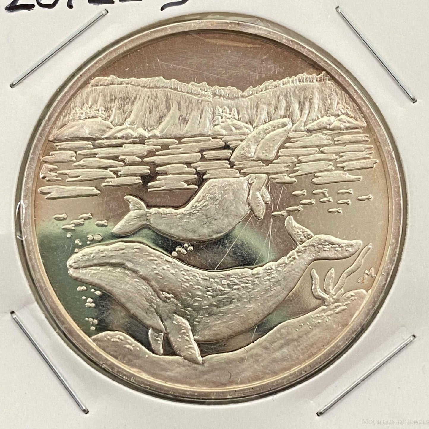 US 1.0 Ounce The Gray Whale .999 Fine Silver by Alaskan Mint #20122-3