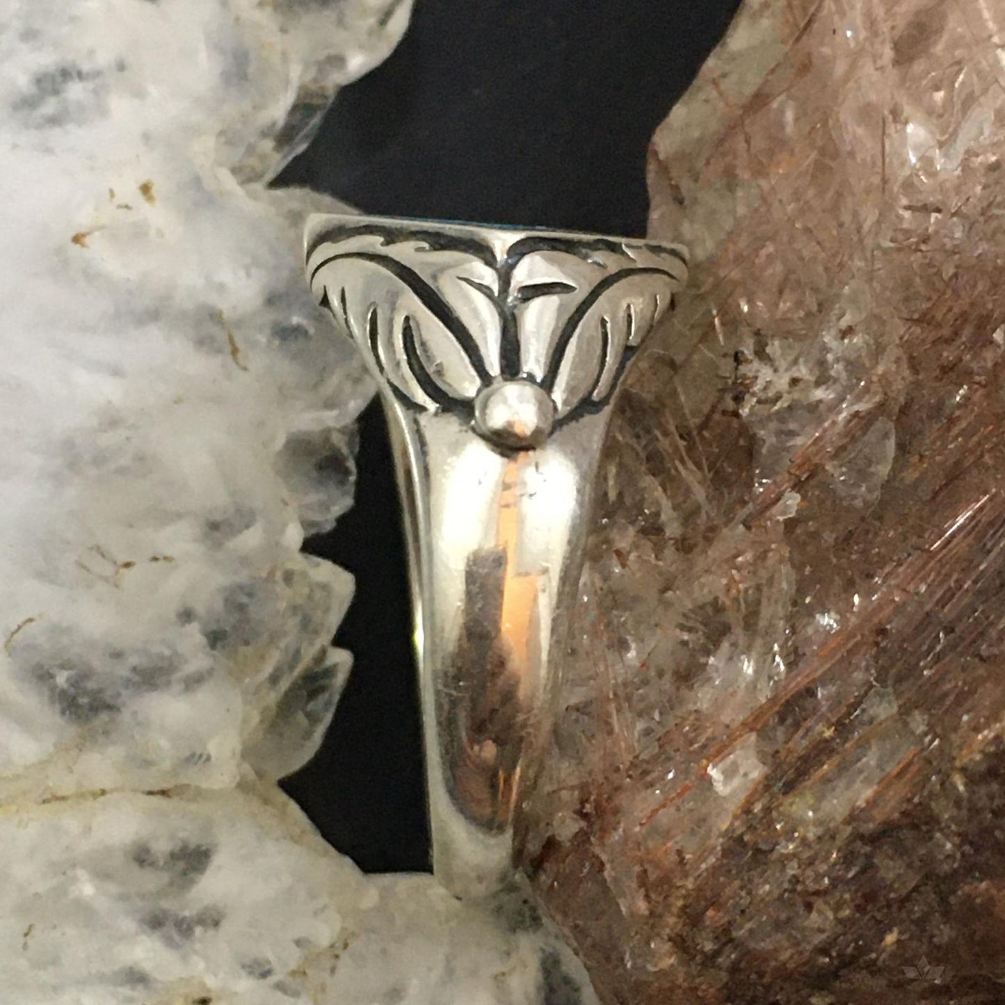 Carolyn Pollack Southwestern Style Sterling Silver Turquoise and Variscite Inlay Decorated Ring For Women
