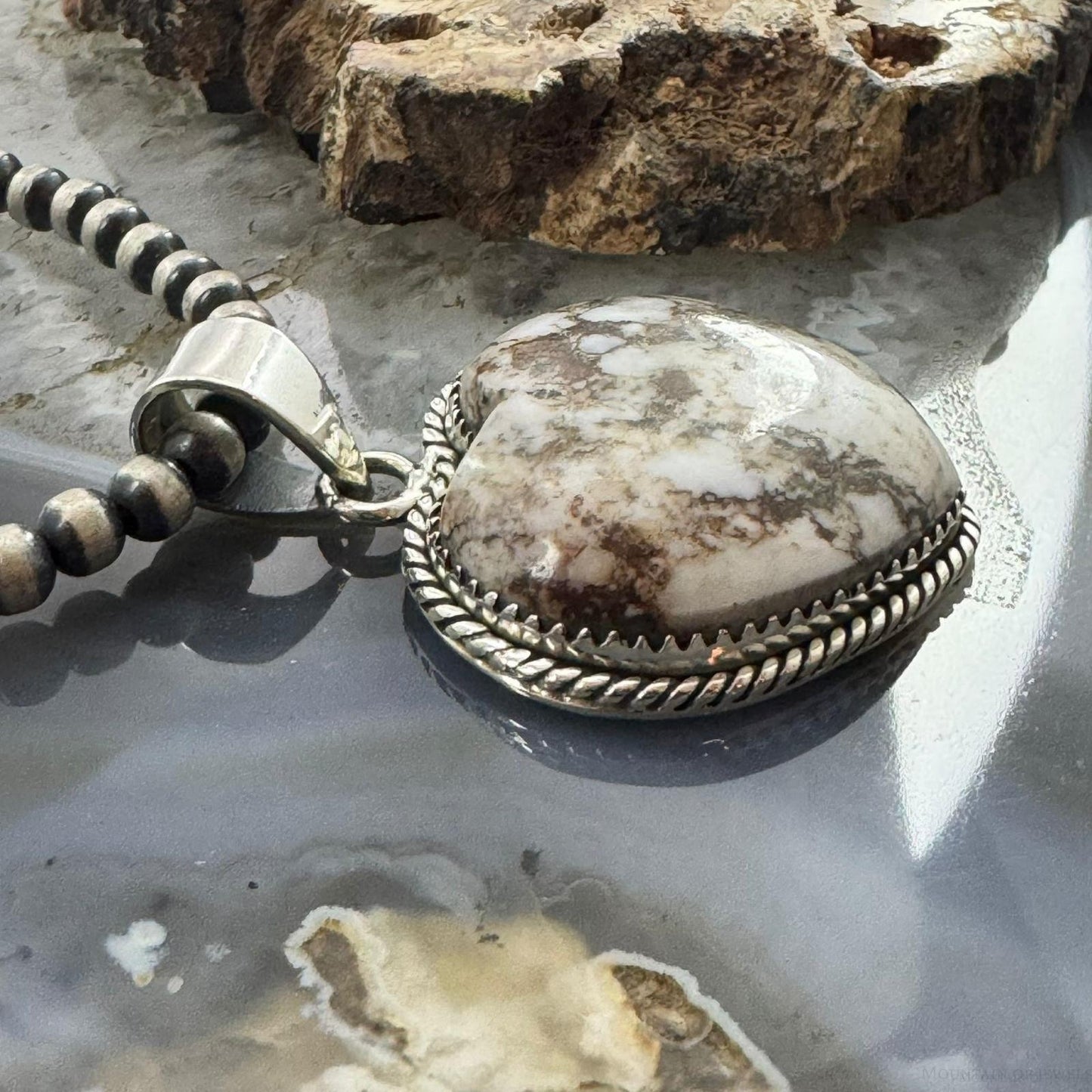 Sterling Silver Southwestern Style Wild Horse Heart Shape Pendant For Women