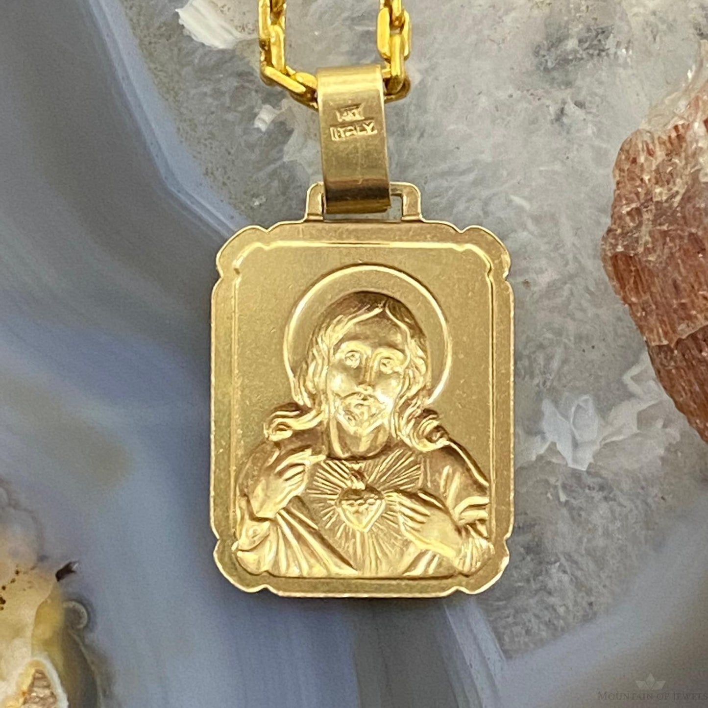 14K Yellow Gold Catholic Religious Unisex Pendant