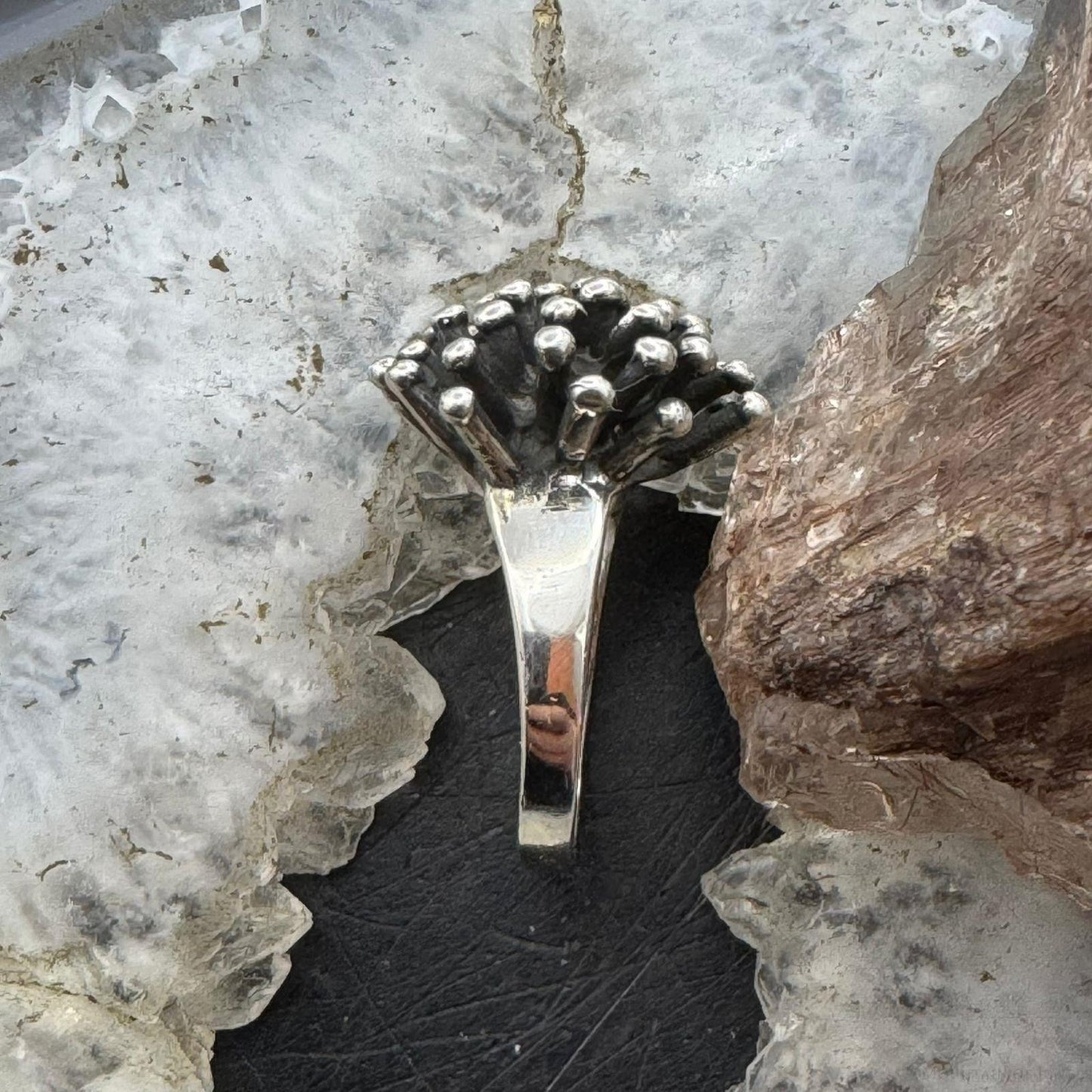 Sterling Silver Porcupine Fashion Ring For Women, Taxco Mexico