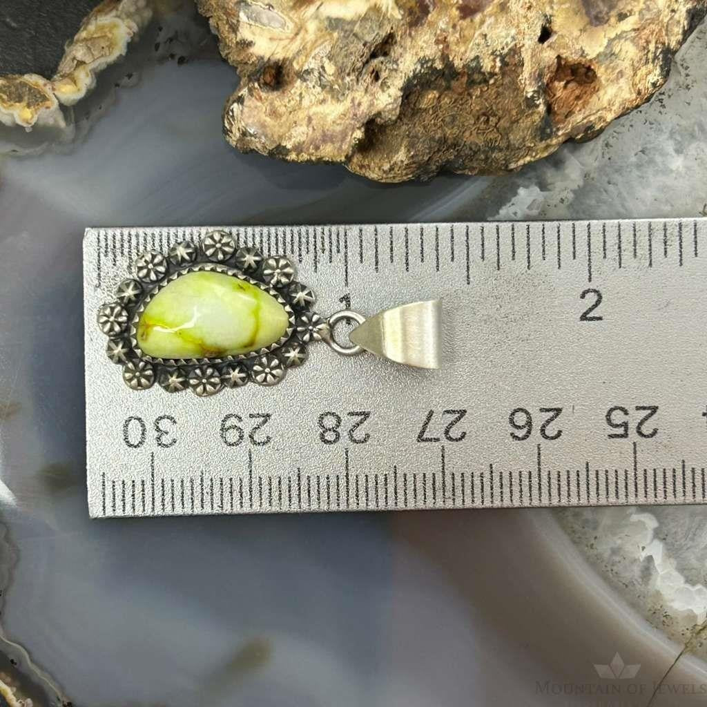 Sterling Silver Southwestern Style Triangular Palomino Decorated Pendant For Women