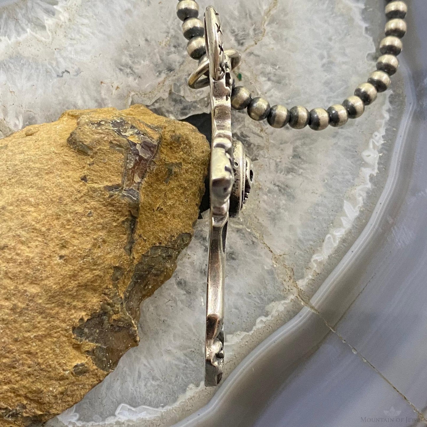 Sterling Silver Gothic Cross with a Skull Unisex Pendant