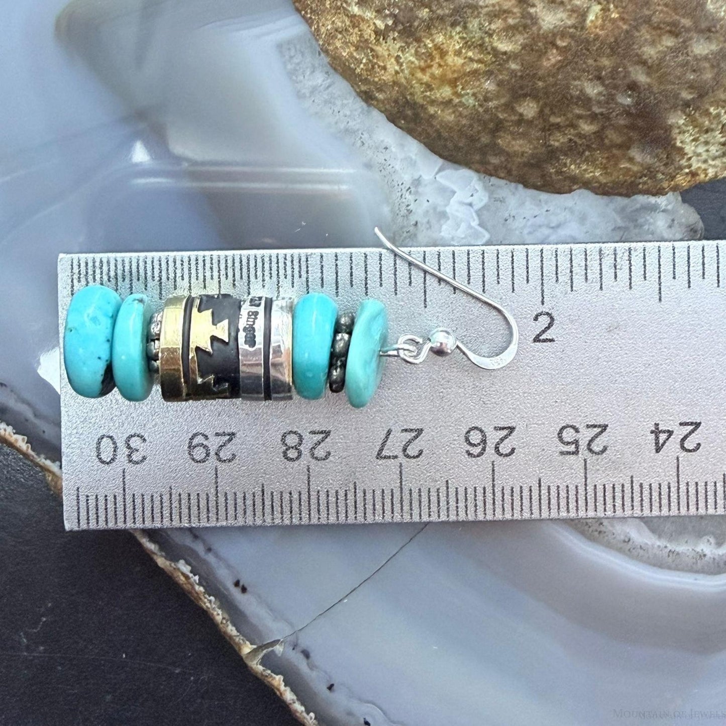 Tommy & Rosita Singer Sterling Silver Turquoise Beads Dangle Earrings For Women