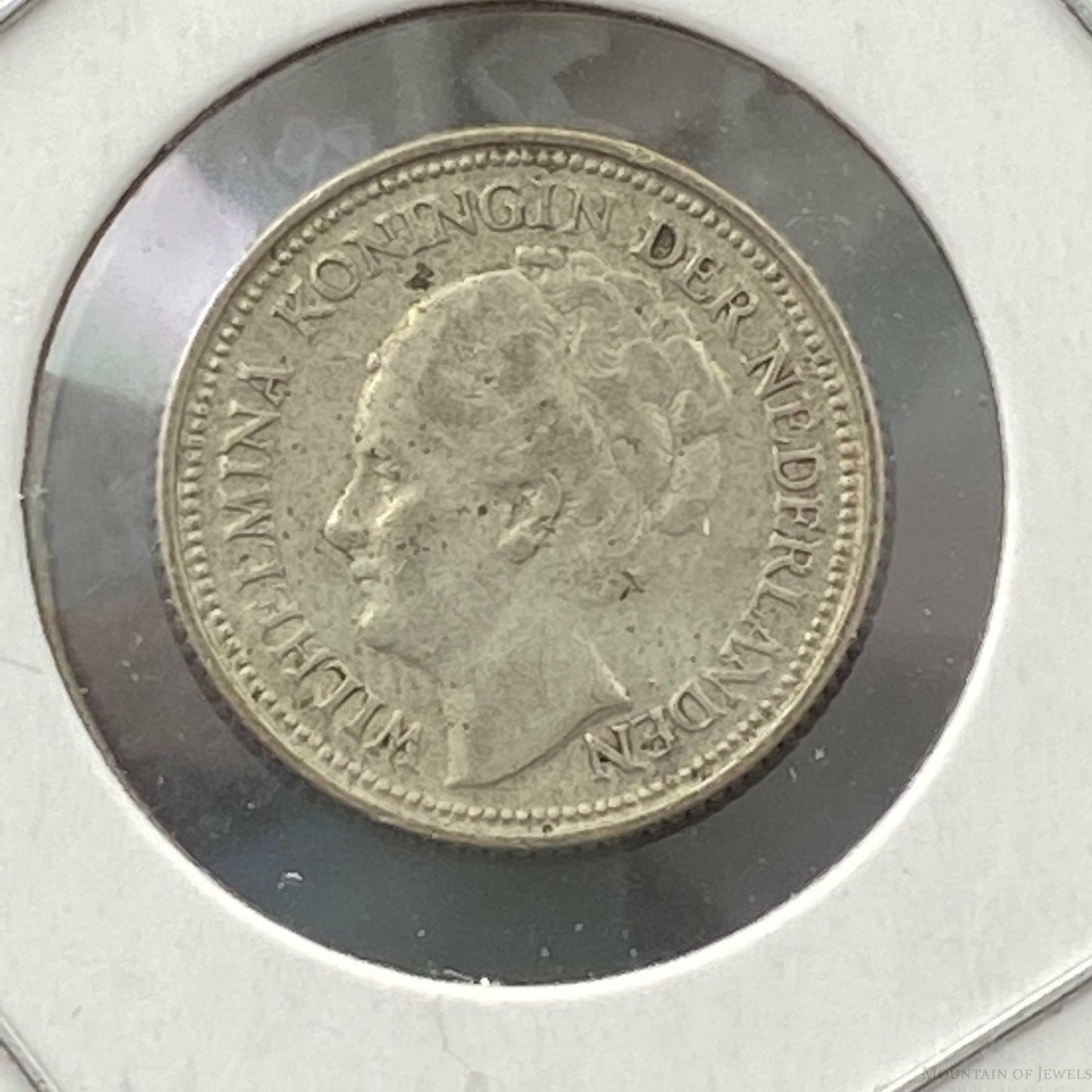 1936 10 Cent Netherlands Queen Wilhelmina I Silver Collectible Coin #73120-9