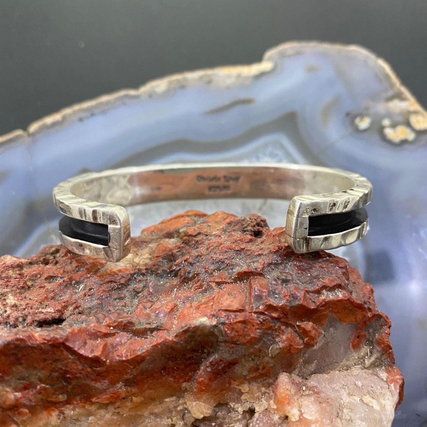 Christine Wolf Native American Style Sterling Silver Heavy Gauge & Solid Bracelet