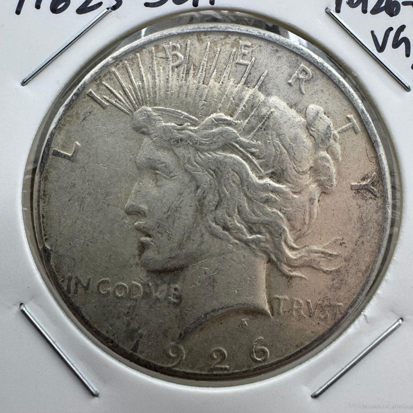 1926-S US 90% Peace Silver Dollar VG-F #71625-3GP