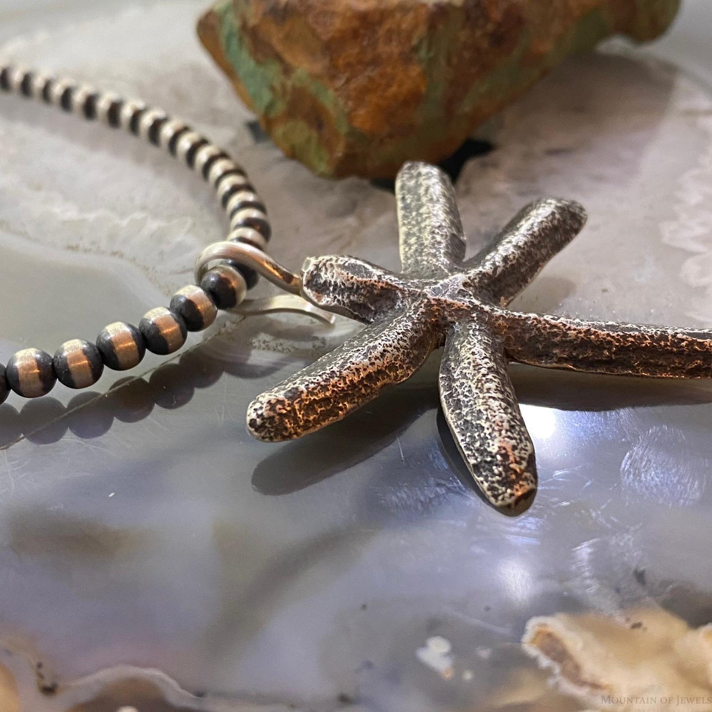 Ira Custer Native American Sterling Silver Tufa Cast Unisex Dragonfly Pendant