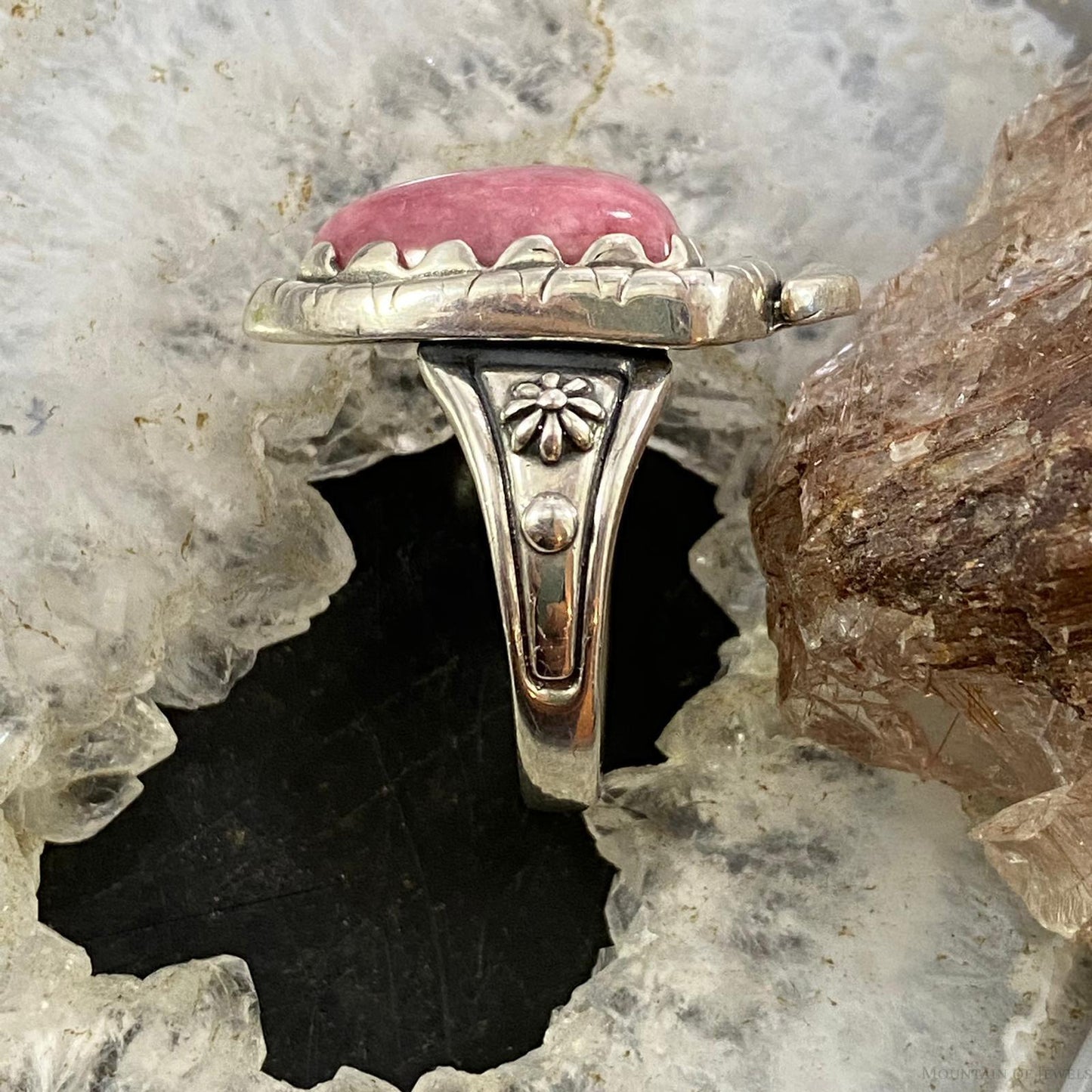 Carolyn Pollack Southwestern Style Sterling Silver Shield Rhodonite Ring Variety of Sizes