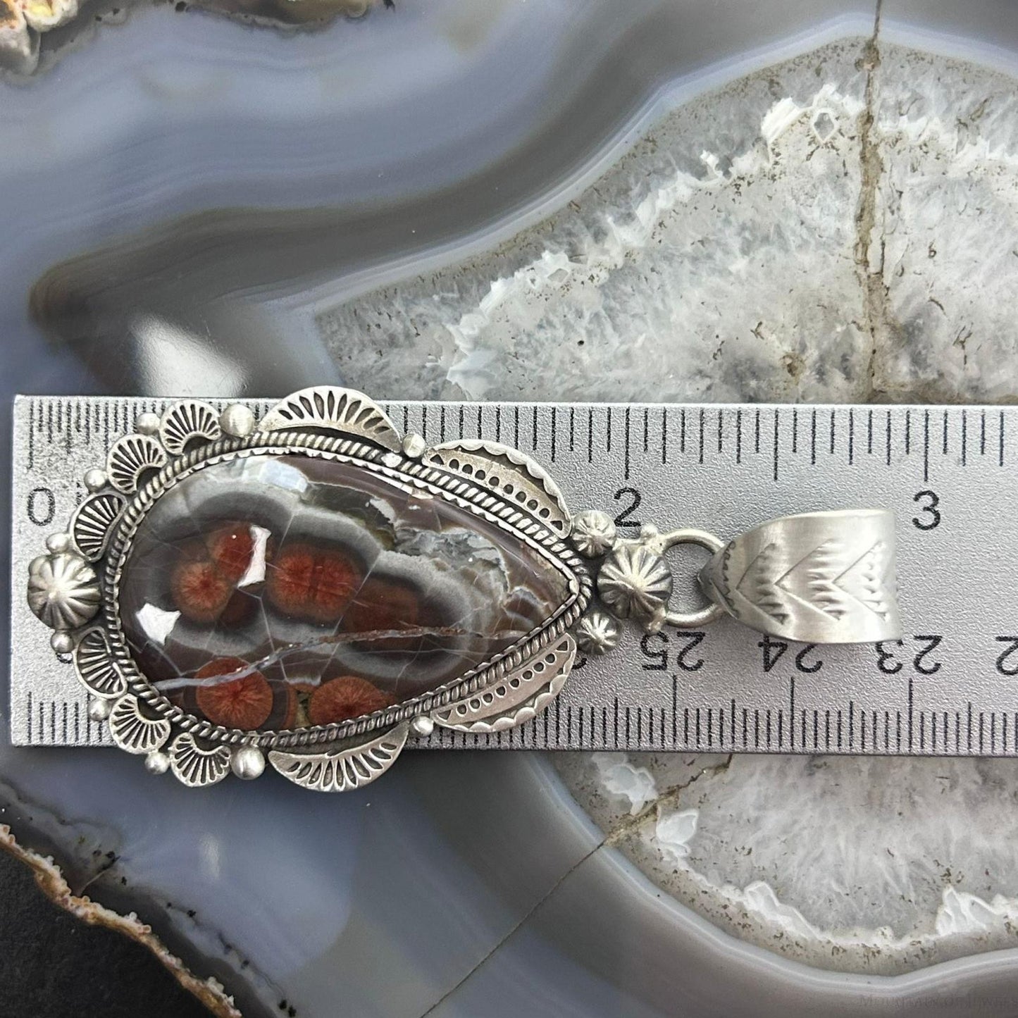 Sterling Silver Southwestern Style Teardrop Peanut Obsidian Pendant For Women