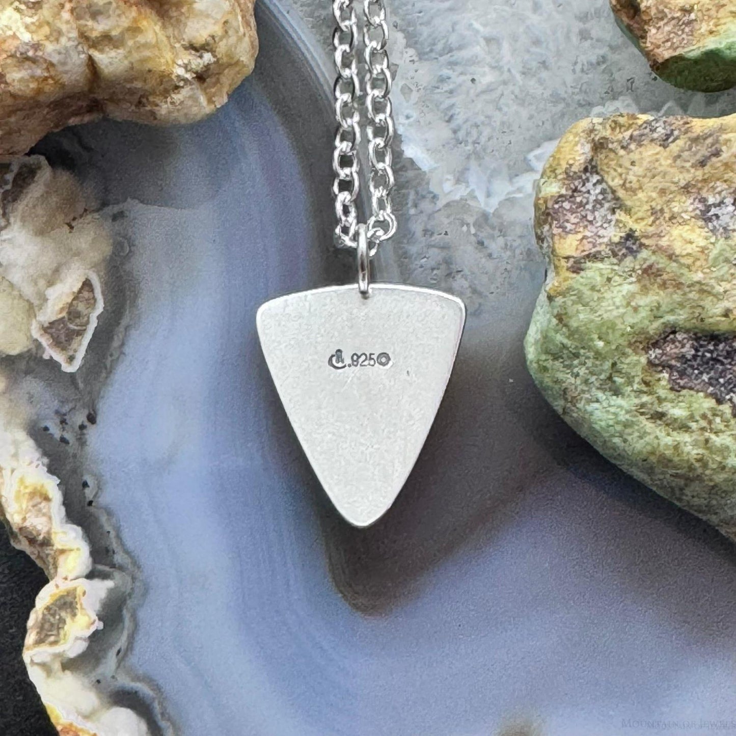 Carolyn Pollack Sterling Silver Mother of Pearl & Turquoise Chip Inlay 18" Necklace For Women