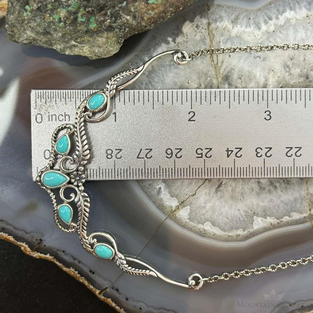 Carolyn Pollack Sterling Silver Turquoise Decorated 18" Necklace For Women