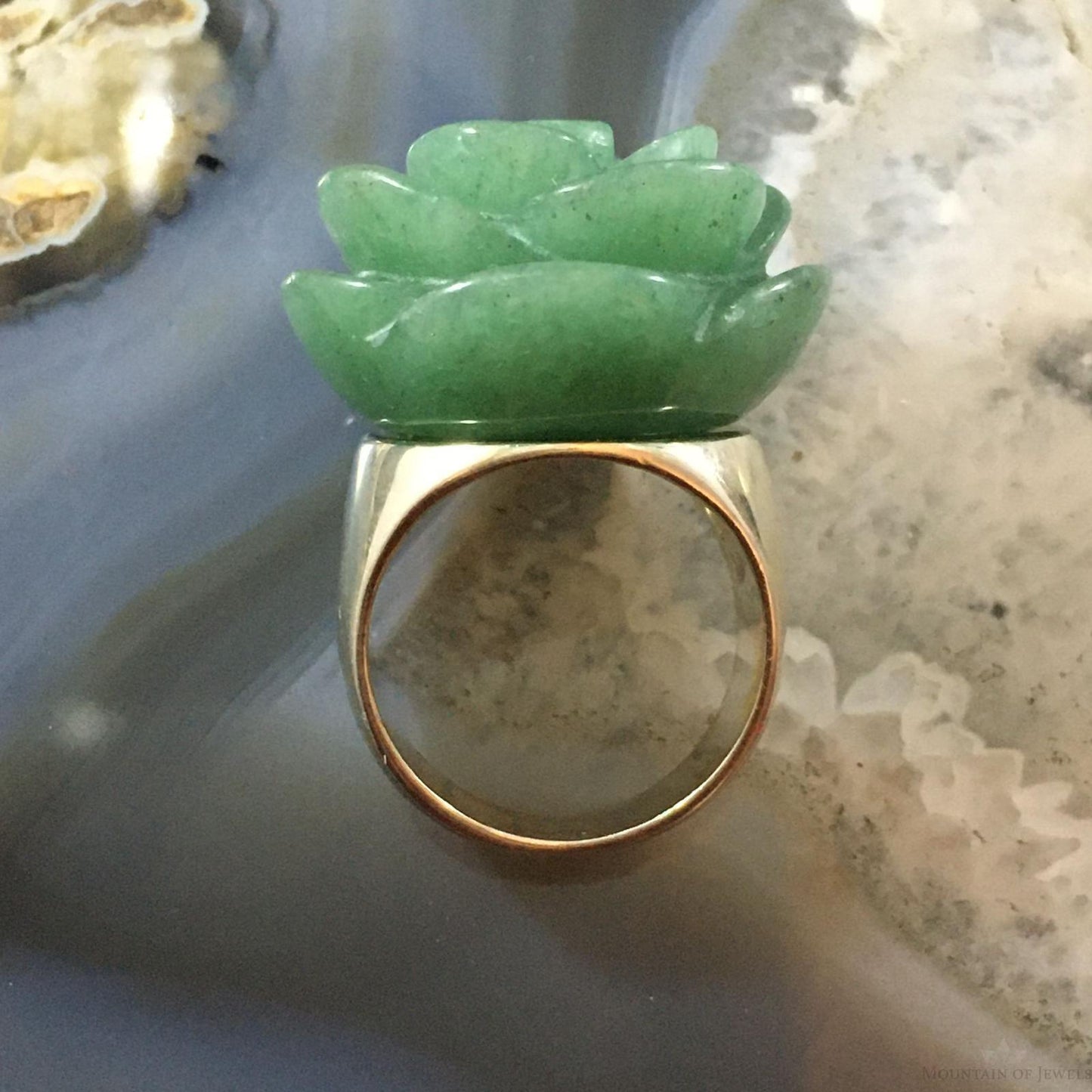 Carolyn Pollack Southwestern Style Sterling Silver Aventurine Rose Ring For Women