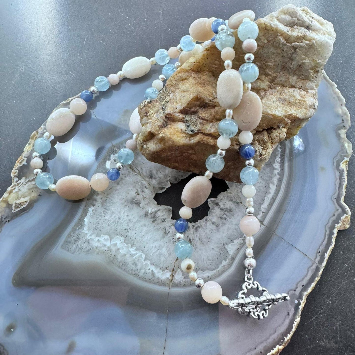 Carolyn Pollack Sterling Silver Beach Tone Multi Gemstone 23" Necklace For Women