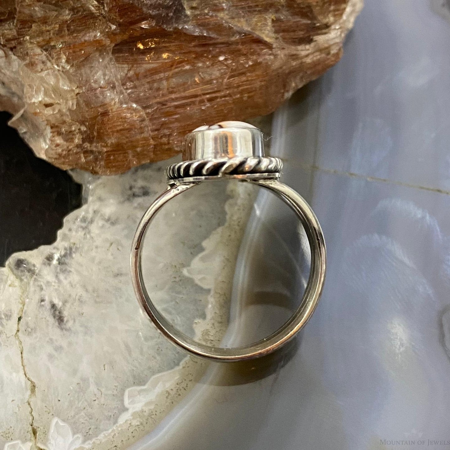 Native American Sterling Oval Wild Horse Decorated Ring Size 9.5 For Women