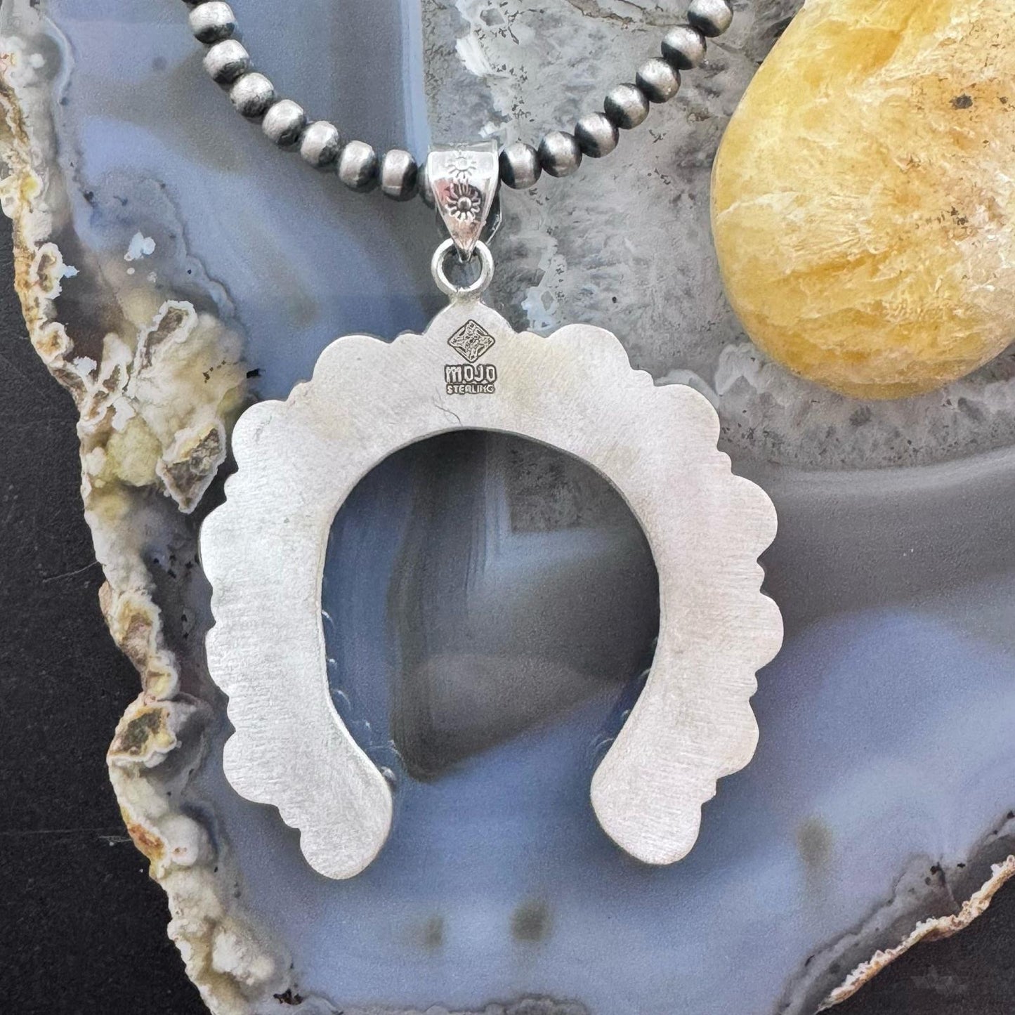 Sterling Silver Southwestern Style Turquoise Decorated Naja Pendant For Women